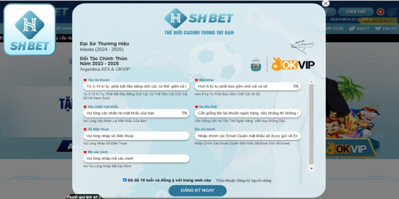 Các bước đăng ký tài khoản SHBET dễ dàng