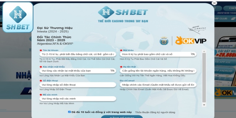 Hướng dẫn cược thủ cách đăng ký tài khoản SHBET