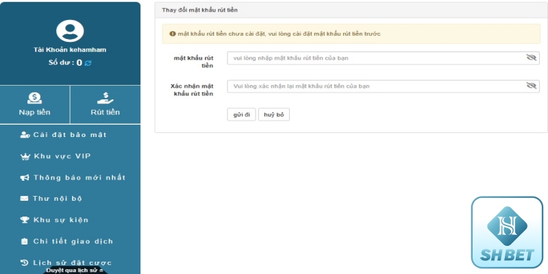 Hướng dẫn đổi mật khẩu SHBET chi tiết